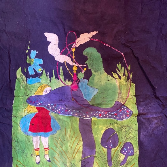 RARE vintage Alice in Wonderland tapestry Strange Weird - Picture 2 of 4